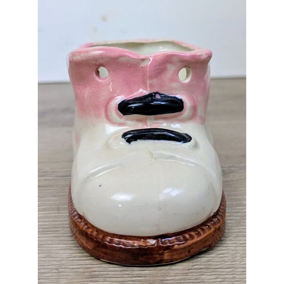 Mid-Century MCM Baby Shoe Planter Lot of 3 Ceramic McCoy Japan Girl Pink - Picture 6 of 16